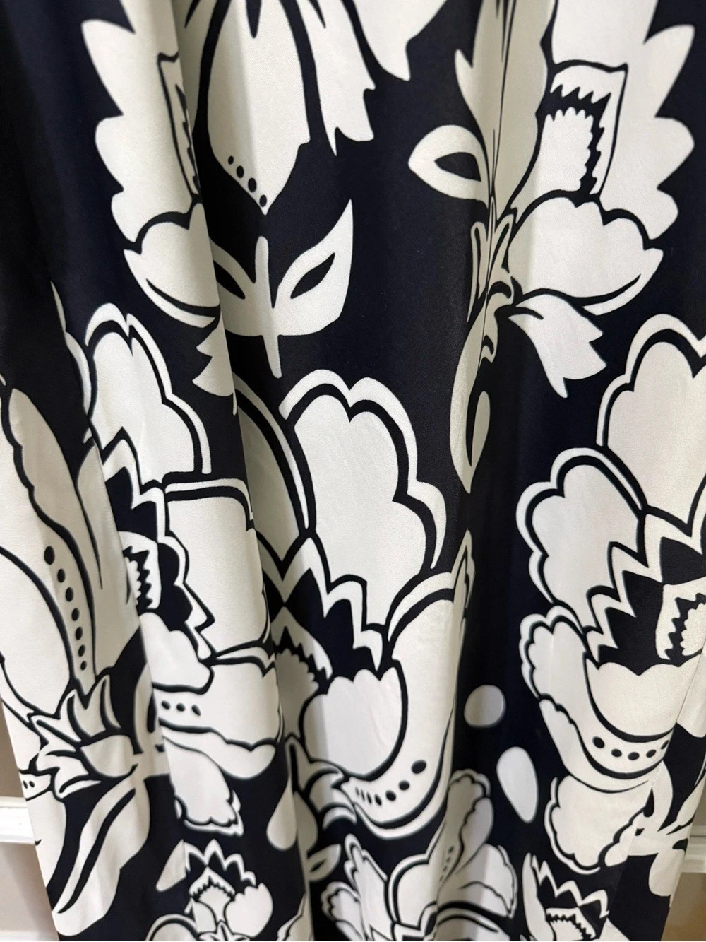 Farm Rio Floral Arabesque Slip Maxi Dress Black & White XL - Picture 3 of 4